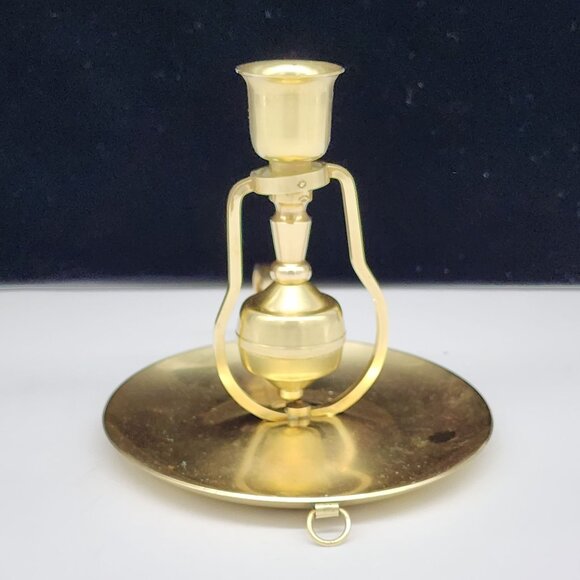 Nautical Brass Candle Holder Swivels While Walking 4.5" Tall VTG MCM - Picture 5 of 9